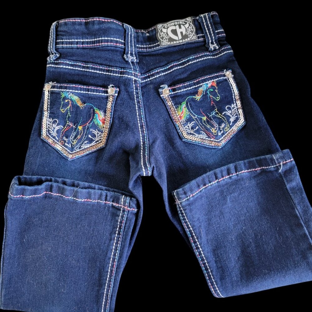 Super Cute Cowgirl Hardware Little Girls Jeans- Sz 3t